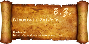 Blaustein Zalán névjegykártya